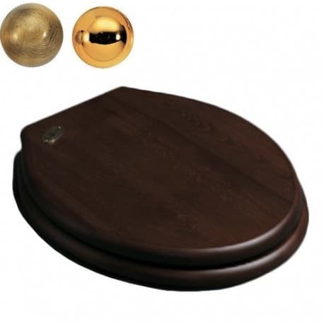 Сидіння з кришкою для унітазу Simas Londra дерево горіх петлі золото/бронза LO 005S