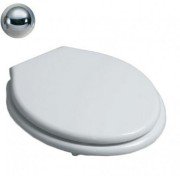 Сиденье с крышкой для унитаза Simas Londra с микролифтом полиэстер белый петли хром LO 006