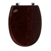 Сиденье с крышкой для унитаза Simas Londra с микролифтом дерево орех петли хром LO 008