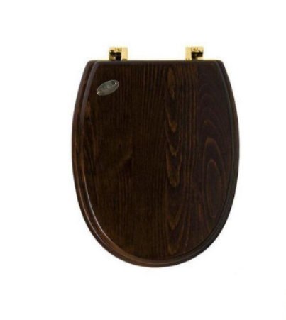 Сиденье с крышкой для унитаза Simas Londra с микролифтом дерево орех петли золото/бронза LO 009