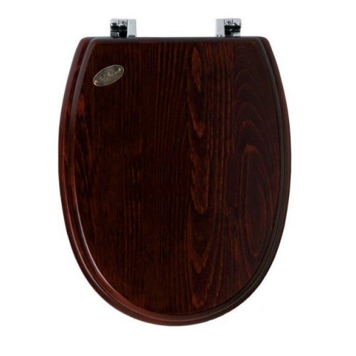 Сиденье с крышкой для унитаза Simas Londra с микролифтом дерево орех петли хром LO 008S