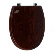 Сиденье с крышкой для унитаза Simas Londra с микролифтом дерево орех петли хром LO 008S