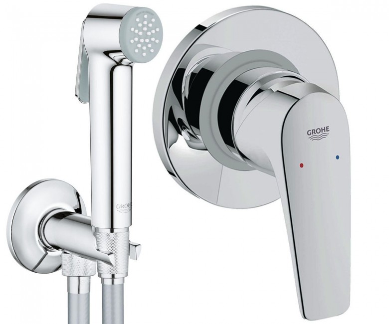 Гигиенический душ со смесителем Grohe BauFlow хром 121646