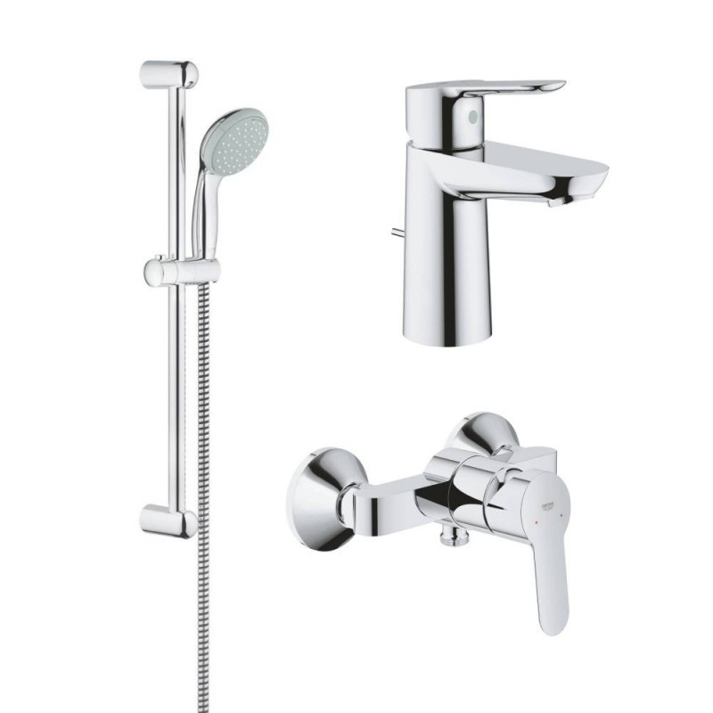 Набір змішувачів для ванни Grohe BauEdge з душовим гарнітуром хром 122277