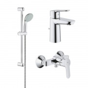 Набор смесителей для ванной Grohe BauEdge с душевым гарнитуром хром 122277