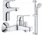 Набор смесителей для ванной Grohe BauFlow с душевым гарнитуром хром UA121624S0