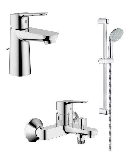 Набор смесителей для ванной Grohe BauEdge с душевым гарнитуром хром 122271