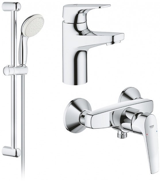 Набор смесителей для ванной Grohe BauFlow с душевым гарнитуром хром UA121630S0