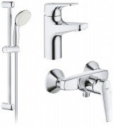 Набор смесителей для ванной Grohe BauFlow с душевым гарнитуром хром UA121630S0
