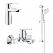 Набор смесителей для ванной Grohe BauLoop с душевым гарнитуром хром 123214M