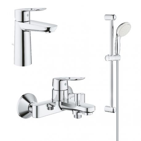Набір змішувачів для ванни Grohe BauLoop з душовим гарнітуром хром 123214M