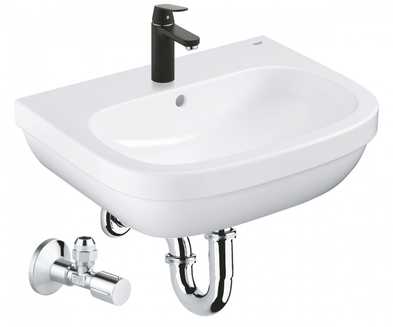 Раковина Grohe Euro Ceramic 59,5х48,2 см зі змішувачем Eurocosmo альпін-білий 39642KW0