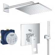 Душова система прихованого монтажу Grohe Eurocube Rainshower Mono 310 Cube з верхнім і ручним душем хром UA2406200L