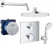 Душова система прихованого монтажу Grohe Grohtherm Tempesta Cosmopolitain 200 з верхнім і ручним душем хром UA3472900A