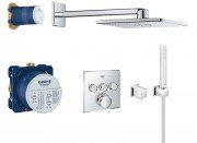 Душевая система скрытого монтажа Grohe Grohtherm SmartControl + Rainshower 310 SmartActive Cube с верхним и ручным душем хром UA3470600A