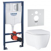 Система інсталяції Grohe Rapid SL з підвісним унітазом Essence Ceramic і сидінням 39571CB1