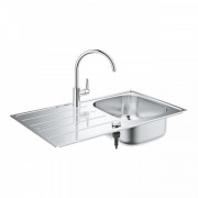 Мойка для кухни Grohe K200 86х50 см со смесителем нержавеющая сталь матовая 31562SD1