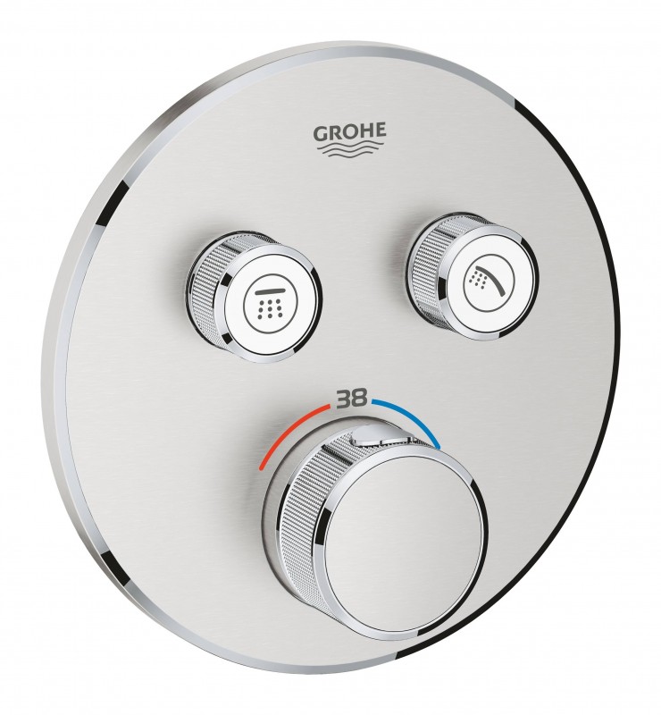Термостат для душу прихованого монтажу Grohe Grohtherm SmartControl суперсталь 29119DC0
