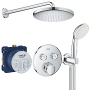 Душова система прихованого монтажу Grohe Grohtherm SmartControl + Tempesta 250 з верхнім і ручним душем хром 26416SC1