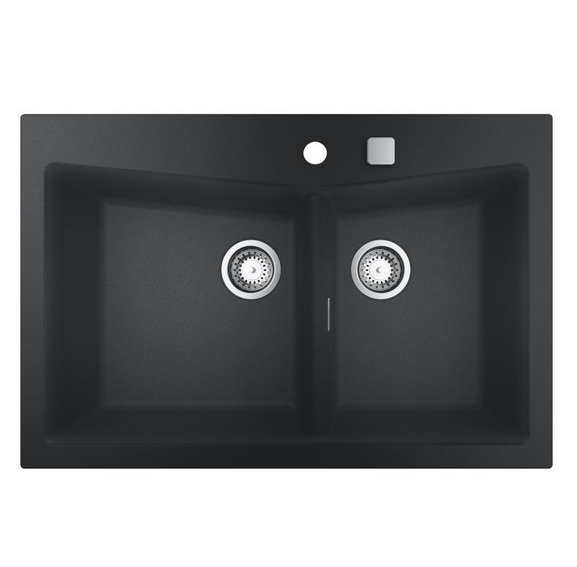 Мийка для кухні Grohe K700 83,8х55 см кварцовий композит чорний граніт 31657AP0