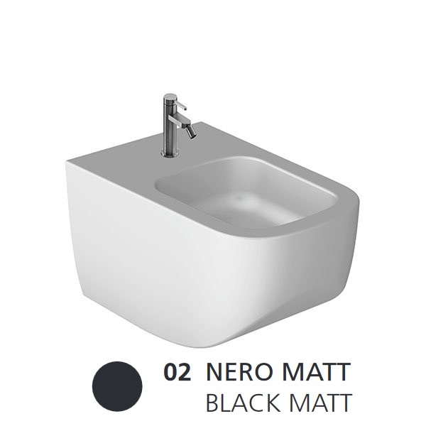 Біде підвісне Hatria Next Alchemy 36х56 см санфарфор чорний матовий A0Y1F202