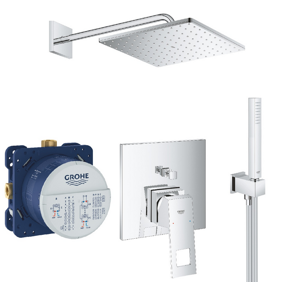 Душова система прихованого монтажу Grohe Eurocube + Rainshower 310 Mono Cube з верхнім і ручним душем хром 26405SC3