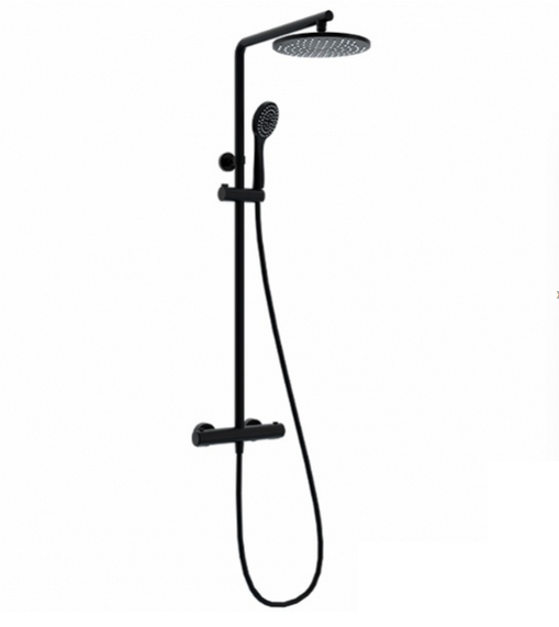 Душова стійка Ponsi Round з термостатом чорний матовий BN COL K RTRM 000