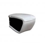 Унитаз подвесной Hidra Hi-Line 38х54,5 см санфаянс белый/черный HIW10 012 bianco/nero