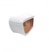 Унитаз подвесной Hidra Hi-Line 38х54,5 см санфаянс белый/розовое золото HIW10 063 bianco/oro rosa