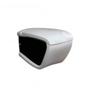 Унитаз подвесной Hidra Hi-Line 38х54,5 см санфаянс белый/черный HIW10 012 bianco/nero