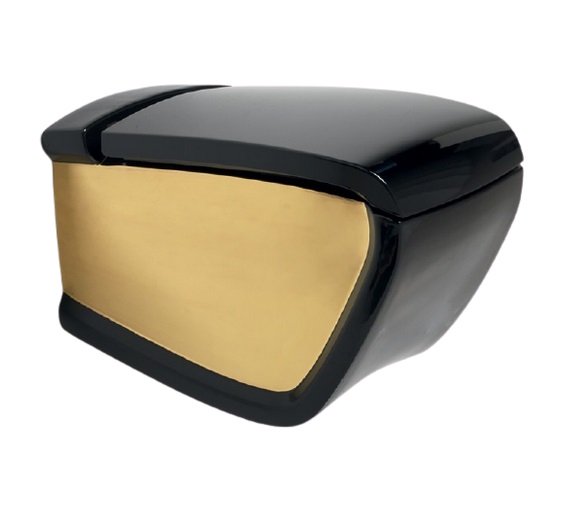 Унитаз подвесной Hidra Hi-Line 38х54,5 см санфаянс черный/золото HIW10 020 nero/oro