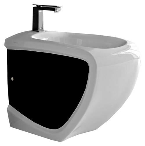 Биде напольное Hidra Hi-Line 38х54,5 см санфаянс белый/черный HI14 012 bianco/nero