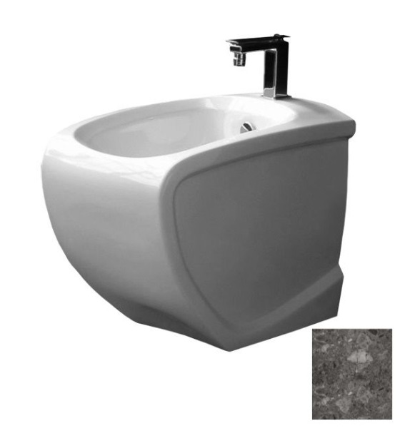 Биде напольное Hidra Hi-Line 38х54,5 см санфаянс белый/темно-серый HI14 99 ceppo di gre dark