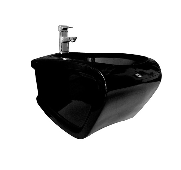 Біде підвісне Hidra Hi-Line 38х54,5 см санфаянс чорний глянцевий HIW14 009 nero lucido