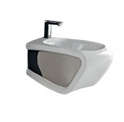 Биде подвесное Hidra Hi-Line 38х54,5 см санфаянс белый/серебро HIW14 014 bianco/platino