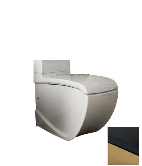 Чаша унітазу-компакта підлогового Hidra Hi-Line 38х67,5 см санфаянс чорний/золото HI12 020 nero/oro