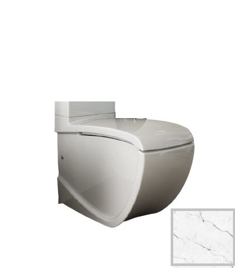 Чаша унітазу-компакта підлогового Hidra Hi-Line 38х67,5 см санфаянс білий матовий мармур HI12 101 white matt marble