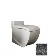 Чаша унитаза-компакта напольного Hidra Hi-Line 38х67,5 см санфаянс черный матовый мрамор HI12 102 black matt marble