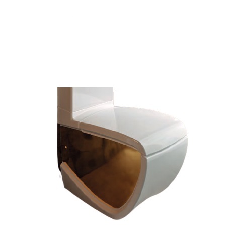 Чаша унитаза-компакта напольного Hidra Hi-Line 38х67,5 см санфаянс белый/золото HI12 013 bianco/oro