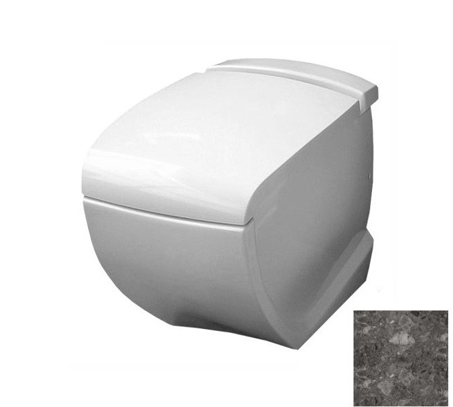 Унітаз підлоговий Hidra Hi-Line 38х54,5 см санфаянс білий/темно-сірий HI10 99 ceppo di gre dark