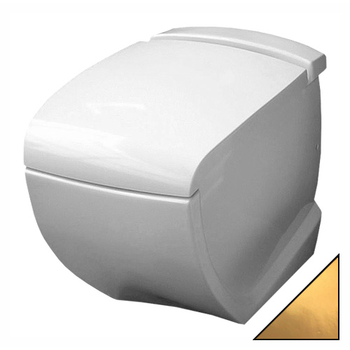 Унитаз напольный Hidra Hi-Line 38х54,5 см санфаянс белый/золото HI10 013 bianco/oro