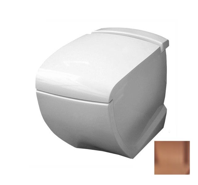 Унитаз напольный Hidra Hi-Line 38х54,5 см санфаянс белый/розовое золото HI10 063 bianco/oro rosa