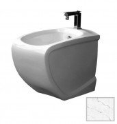 Біде підлогове Hidra Hi-Line 38х54,5 см санфаянс білий матовий мармур HI14 101 white matt marble