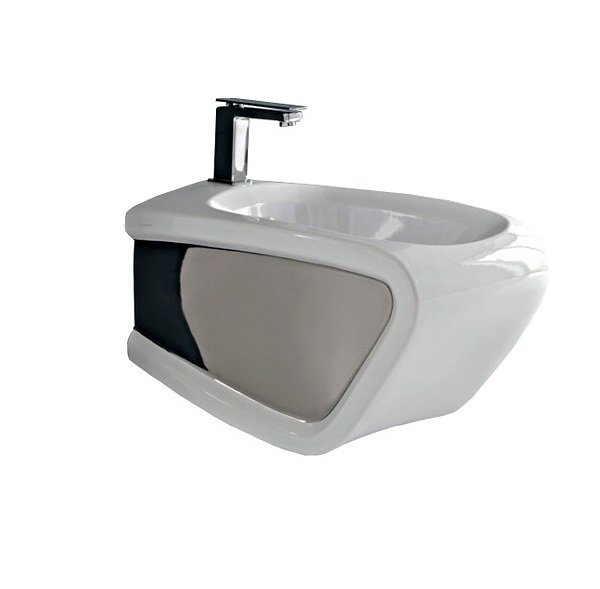 Биде подвесное Hidra Hi-Line 38х54,5 см санфаянс белый/серебро HIW14 014 bianco/platino