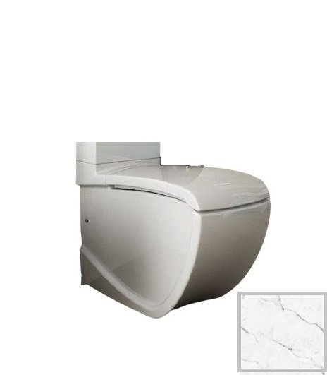 Чаша унитаза-компакта напольного Hidra Hi-Line 38х67,5 см санфаянс белый матовый мрамор HI12 101 white matt marble