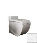 Чаша унитаза-компакта напольного Hidra Hi-Line 38х67,5 см санфаянс белый матовый мрамор HI12 101 white matt marble