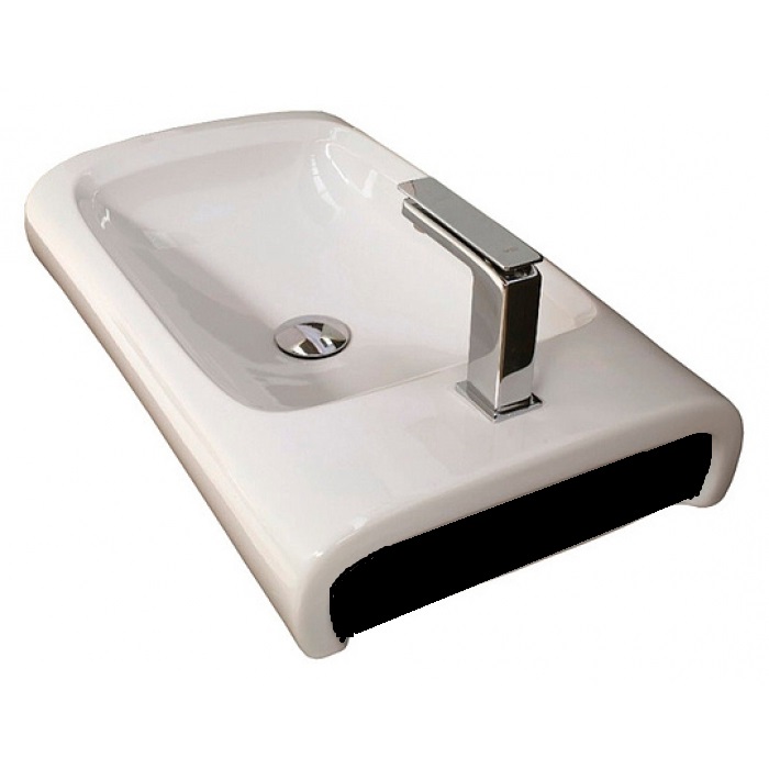 Раковина для ванной Hidra Hi-Line накладная 70х41 см санфаянс белый/черный HI17 012 bianco/nero