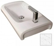 Раковина для ванной Hidra Hi-Line накладная 70х41 см санфаянс белый матовый мрамор HI17 101 white matt marble