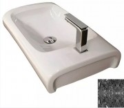 Раковина для ванной Hidra Hi-Line накладная 70х41 см санфаянс черный матовый мрамор HI17 102 black matt marble