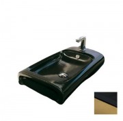 Раковина для ванної Hidra Hi-Line накладна 70х41 см санфаянс чорний/золото HI17 020 nero/oro